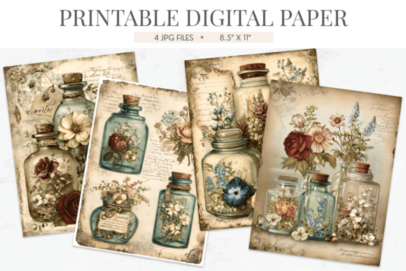 Apothecary Botanical Junk Journal Paper
