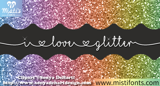 Discover the Magic of MF I Love Glitter: A Stunning Handwritten Font with Heartfelt Design