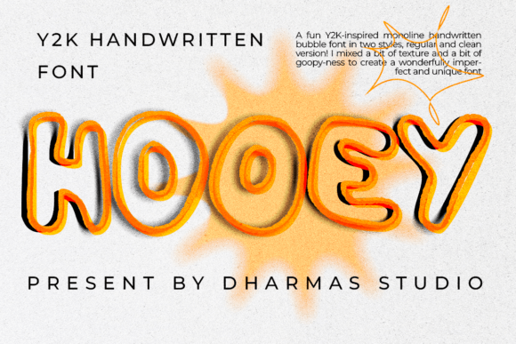 Get Ready to Rock Your Designs with the Brand New Y2K Handdrawn Outline Font, HOOEY