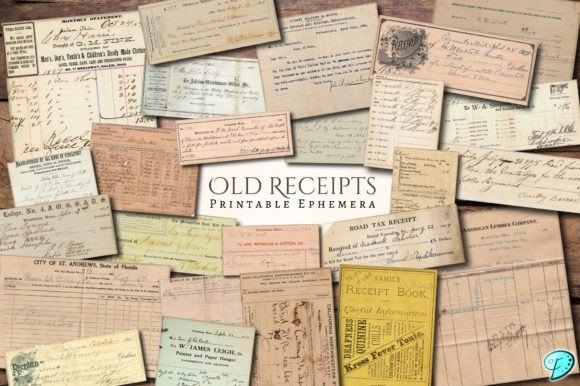 Old Receipt Printable Ephemera: A Timeless Resource for Creative Projects