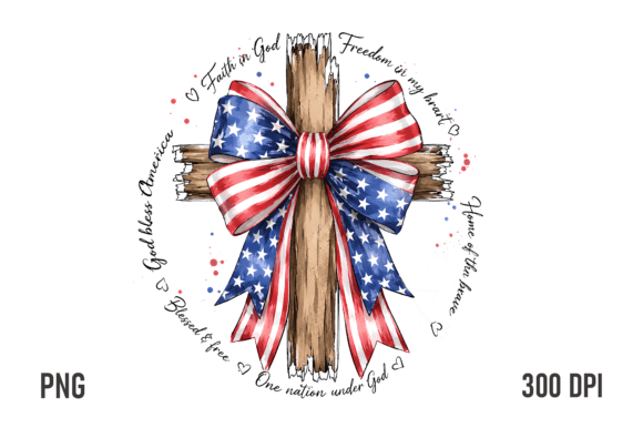 Patriotic Cross Bow PNG Design: A Fusion of Faith and National Pride