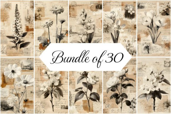 Vintage Bundle of 30 Cottagecore Florals